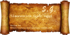 Simonovics Gyöngyi névjegykártya