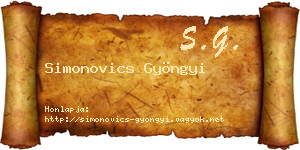 Simonovics Gyöngyi névjegykártya